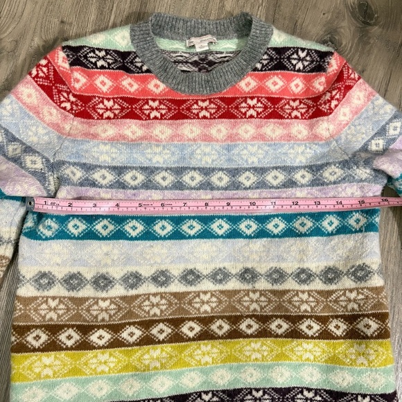 Gap Women's S Fair Isle Striped Pullover Sweater Multi-Color Lambs Wool Blend - Picture 5 of 10